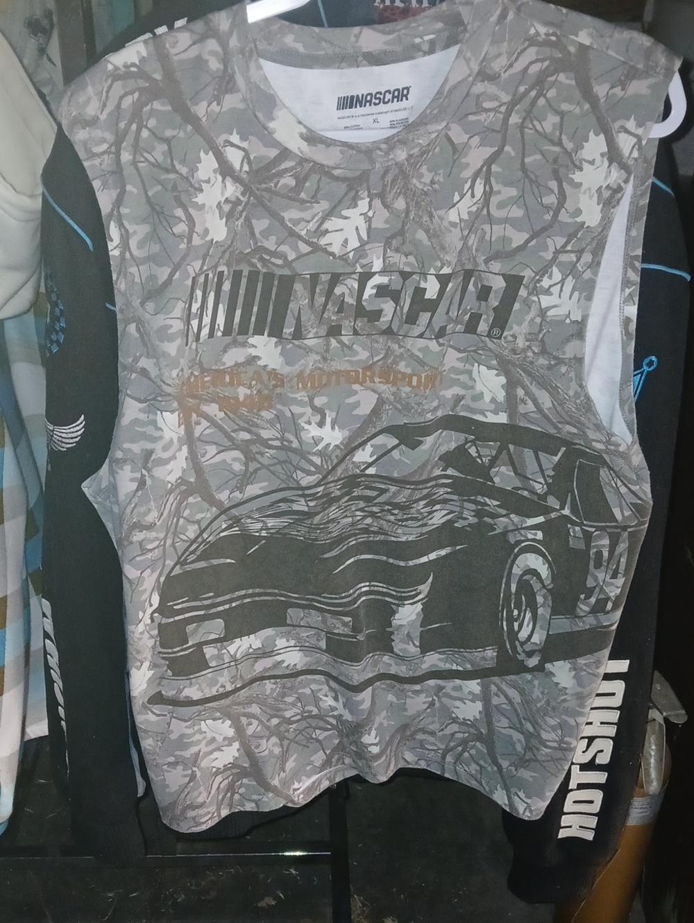 NASCAR Mens Camouflage Race Car Sleeveless Shirt